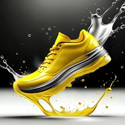 LIQUID SPLASH with yellow sport shoes