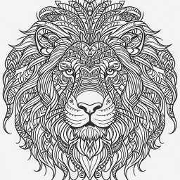 lion, cartoon, mandala, real style, realistic, minimalistic, minimal black line art, line art, crisp line art, unique coloring sheet, outlined, outline, crisp, crisp line edges, illustration, crisp clear lines, line art, clean line art, unique, 8k, amazing, masterpiece, no colors, no dark color, no black color, avoid thick black, minimalistic line edges, white back ground color,