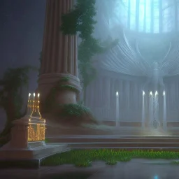 small altar temple for resurection concept art for games