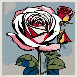 A rose in the style of roy Liechtenstein