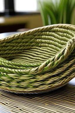 braided sweetgrass in an oval shape