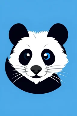 A YouTube channel logo that is simple and minimalistic with a colour palette of blue white and black with a ferret on it