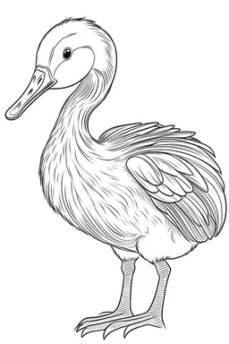 outline art for Gosling (Goose) coloring pages with sitch, white background, Sketch style, full body, only use outline, toddlers style, clean line art, white background, no shadows and clear and well outlined.