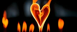 Heart on fire, black background, cinematic, Fuji Film, Anamorphic lens, deep depth of field,