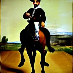 portrait of a horse riding by Diego Velázquez style