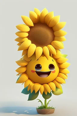 cheery and cute sunflower avatar full body