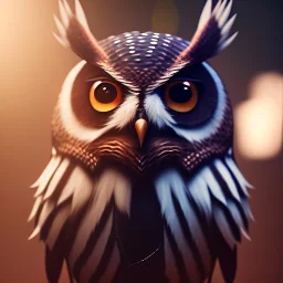 Badass Owl, macro lens blur, photorealistic,studio lighting, sharp focus, unreal engine