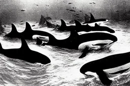 An orca army pod fighting in WW2 trenches