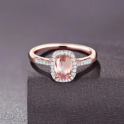 delicate thin ring with tiny diamonds and morganite, rose gold, thin ring