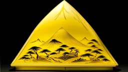 An ivory yellow sunlight pyramid painted by Hashimoto Gahō