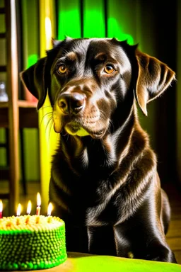 Birthday black dog