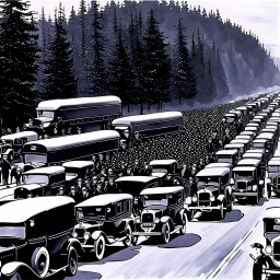 Spanish Flu freedom truck convoy in Canada 1920