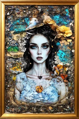 Wall of silence; Lowbrow Mixed Media collage