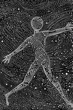 ABSTRACT LINES AND DOTS DANCING FRONT FACING STYLE OF HIROKU OGAI