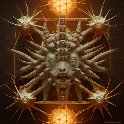 hellraiser cube of demons, digital painting ,8k, digital art, award winning, octane render, 4K, 3D, Unreal Engine 5 , gold and black colours,hypperrealistic,