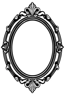 silhouette of a heavy wood ornamental oval picture frame, black on white vector