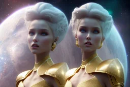  beautiful cosmic woman, nice smiling, magic glamour make up, delicate colors, beautiful glamour galactique dress, ultra sharp focus, 8k, unreal engine 5, extremely sharp detail, light effect, soft light atmosphere of a spaceship, smooth, full of details, face in front, complete vision of face and hair and body