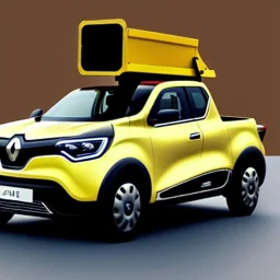 Renault Zoë pick up truck, gun mounted on the roof