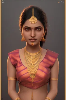 South Indian actress trishna, by Mahmoud Sai, Cartographic, Circuitry, Golden Hour, Closeup-View, 16k, Lumen Global Illumination, Diffraction Grading