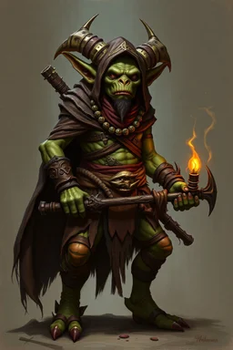a goblin shaman, humanoid, fantasy, bandit