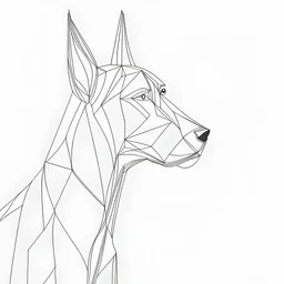 Create an abstract, minimalist dog using one continuous line art.