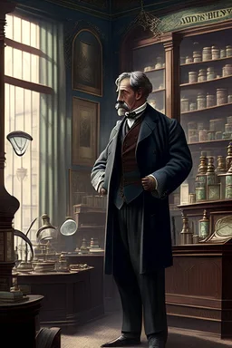 a victorian man businessman on a scene