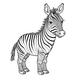 Outline art for cute Zebra full body