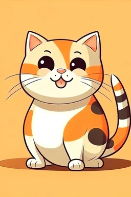 sweet illustration of a cat, in a cartoon style