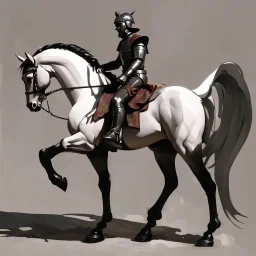 Knight riding a horse. Modern Art