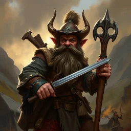 western dwarf bandit realistic fantasy art