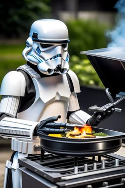 stormtrooper star wars cooking on grill