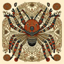 West African Folk Art Spider illustration