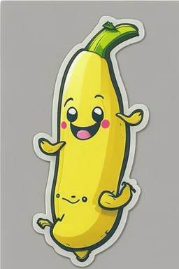 Banana cute cartoon character sticker