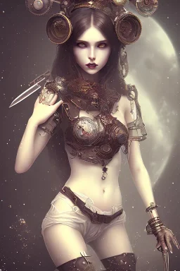 steampunk solitary darkness sad body anormal cry blood girl cute knife hell end woman free space