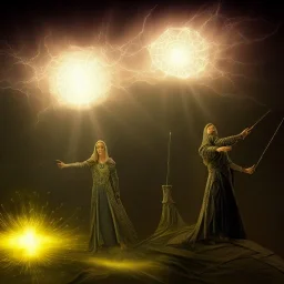 Cleric casting a magic spell, rooftop view, projecting hologram in the form of a shield, dark storm approaching 8k resolution, high-quality, fine-detail, iridescent, intricate, detailed matte, volumetric lighting, illustration, brian froud, howard lyon, selina french, anna dittmann, annie stokes, lisa parker, greg rutowski, simon stalenhag