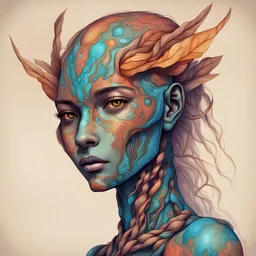 Beautiful colored drawing of a humanoid camell