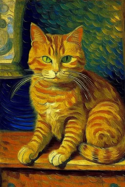 Portrait of a cat by Van Gogh