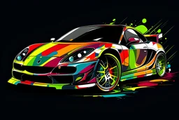 Vector drawing multicolor car