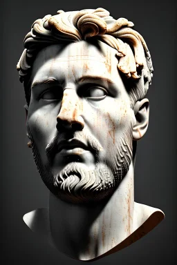 Ultra Realistic image, Roman sculpture buste, clean white marble material, Lionel Messi, gold Laurel leaves wreath, renaissance ornaments, one gold star, chisel style, waist up portrait, emperor style, epic, celestial, cinematic lighting, god light, 4k resolution, smooth details, ornate details, soft lighting, unreal engine 5, art station, substance 3d, art concept.