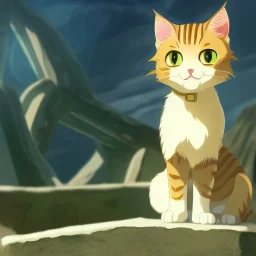 tabby cat animal, anime, ultra-detailed, white background, HD design by makoto shinkai, Granblue Fantasy