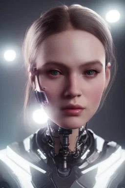 Futuristic cyborg girl portrait