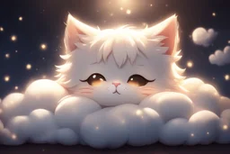 cute anime chibi cat sleeping in a dark room in candleline Weight:1 heavenly sunshine beams divine bright soft focus holy in the clouds Weight:0.9