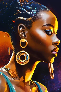 beautiful African woman pop art style 8k calligraffiti with spray paint and watecolor effect