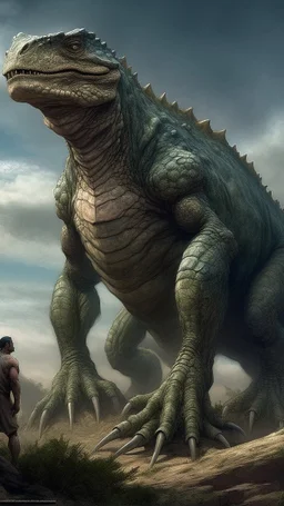 Bosch nightmares paining style Title:the giant lizard standing tall , 8k artistic photography, photorealistic concept art, soft natural volumetric cinematic perfect light, chiaroscuro, award-winning photograph, masterpiece, oil on canvas, Raphael, Caravaggio’s, Greg Rutkowski, people, beksinski, Giger