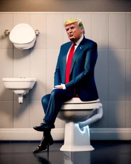 Donald Trump sitting in toilet scene, without pants, realistic image, hooper style, casual, concept art, smooth, unreal engine 5, god lights, ray tracing, RTX, lumen lighting, ultra detail, volumetric lighting, 3d.