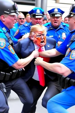 donald trump being beaten by the police