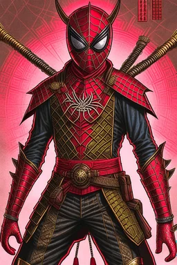 Spider-Man as a futuristic samurai
