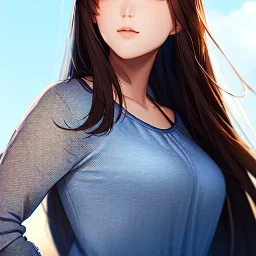 red long haired woman, casual clotting, realistic, HD4k, watery cloud background, close up shot,