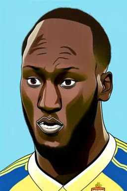 Romelu Lukaku Belgian soccer player 2d cartoon