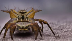 a national geographic style photograph of a bat lizard spider hybrid 4 wings and 4 legs